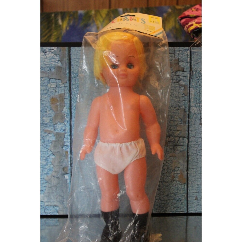 VINTAGE FRANKS  13.5" Craft Designer BLUE  Eyes BLONDE  Hair Boy Doll Sealed